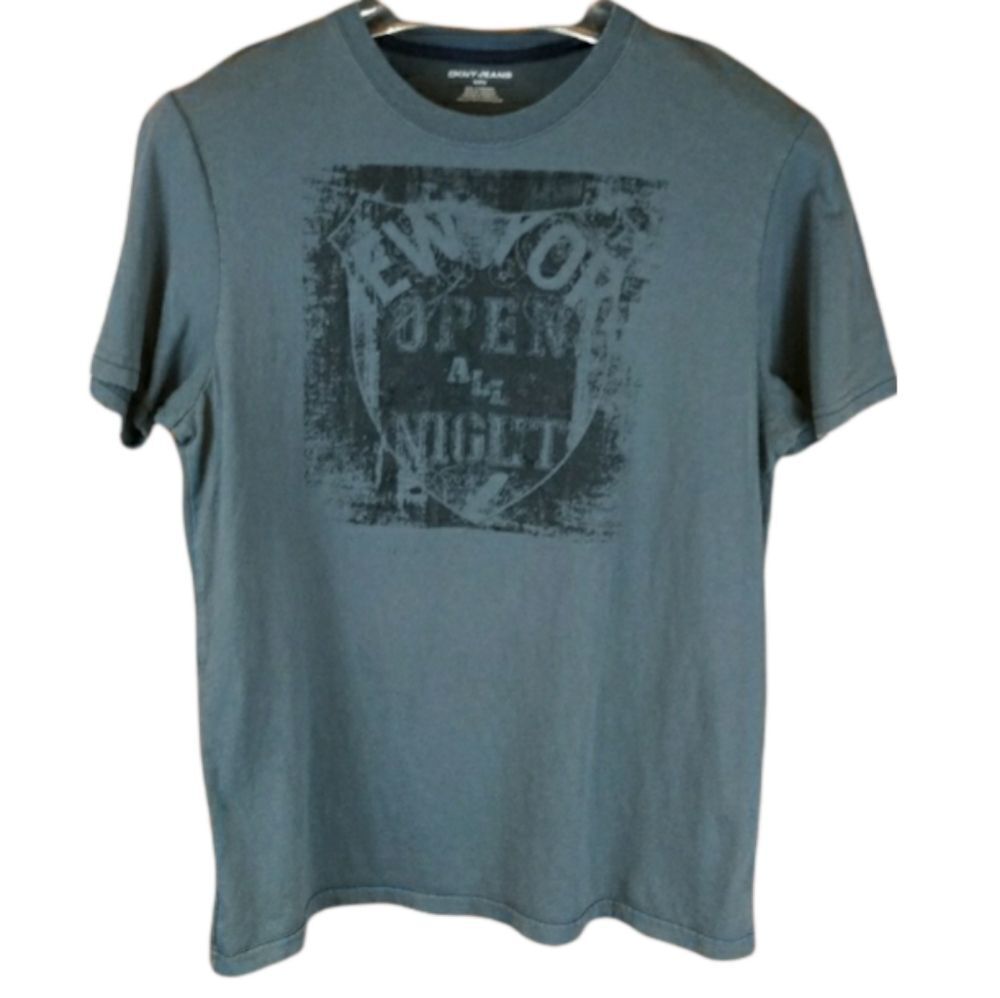 DKNY Jeans Gray New York Open T-Shirt MED